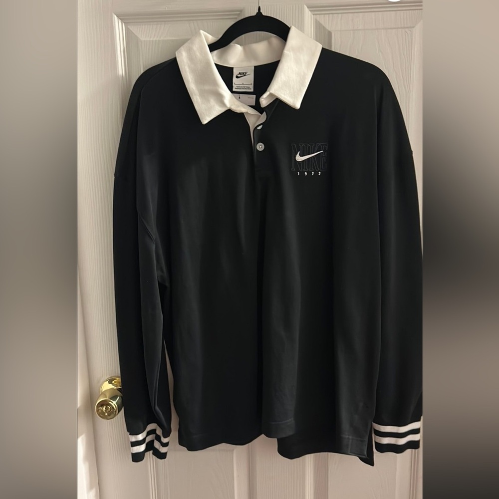 NIKE WOMENS ESSENTIAL OVERSIZED LONG-SLEEVE POLO - Picture 3 of 6